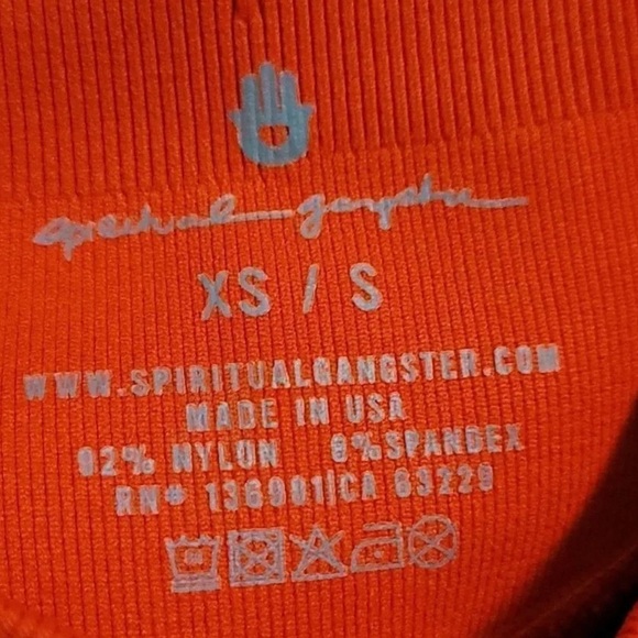 New with tags Spiritual Gangster Zen Ribbed High Waist red orange Legging xs/s - Picture 3 of 5